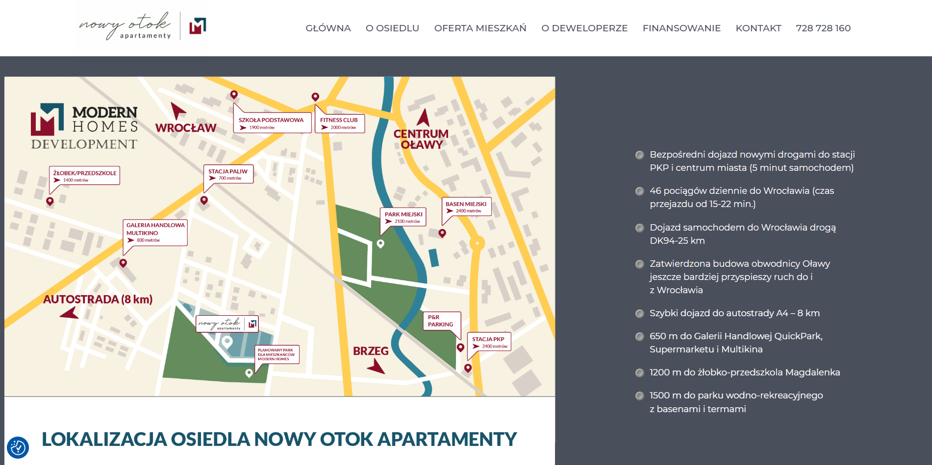 nowyotok_lokalizacja zrzut ekranu ze strony internetowej osiedla Nowy Otok