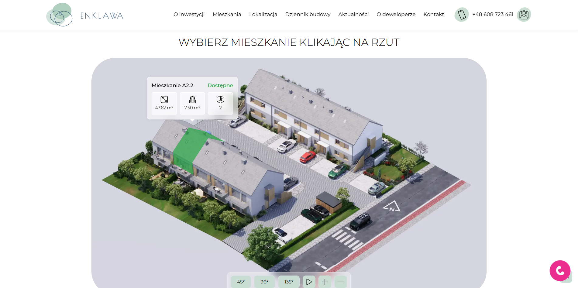 enklawa_nawigator zrzut ekranu ze strony internetowej inwestycji Enklawa