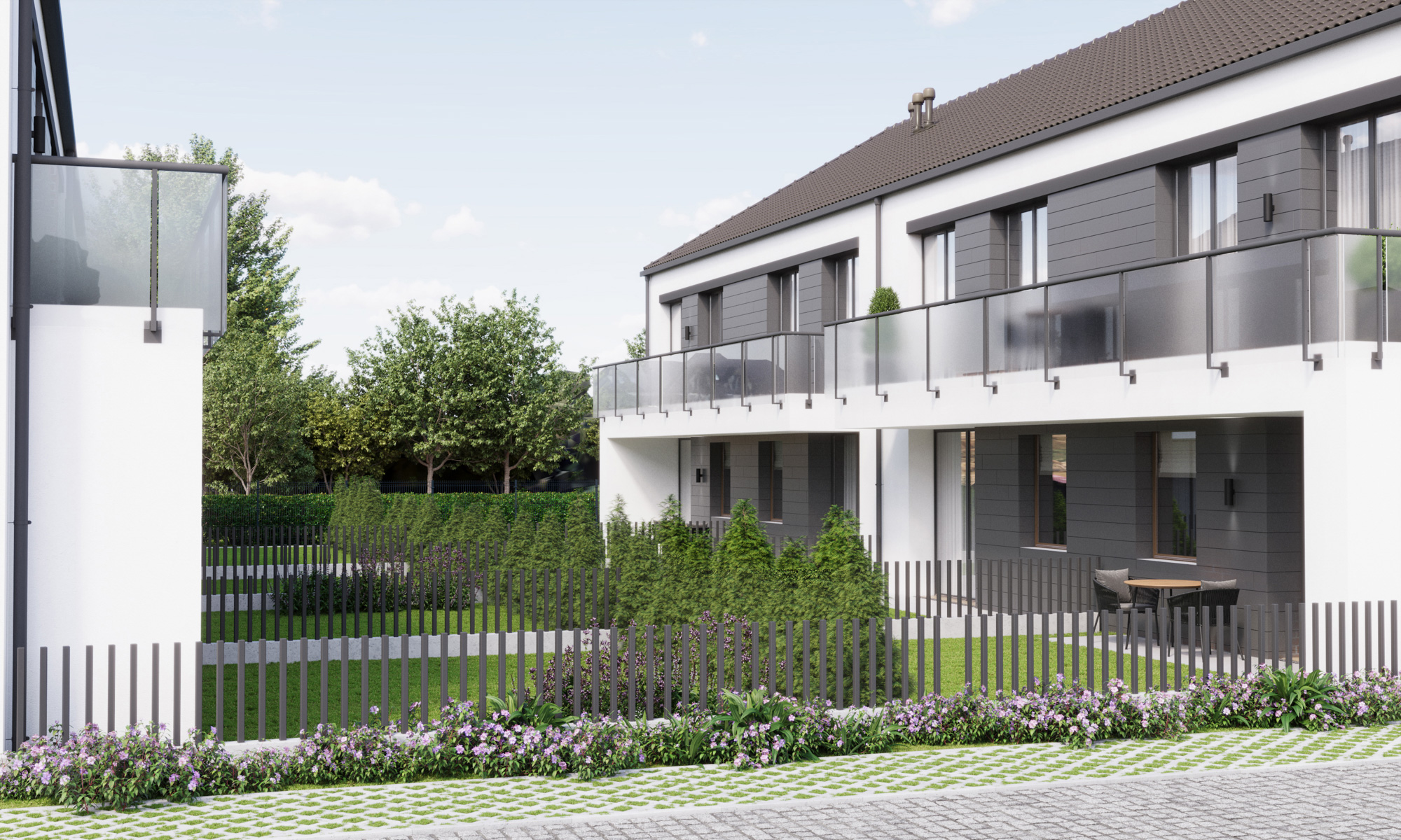 Szeregowiec z ogródkami.