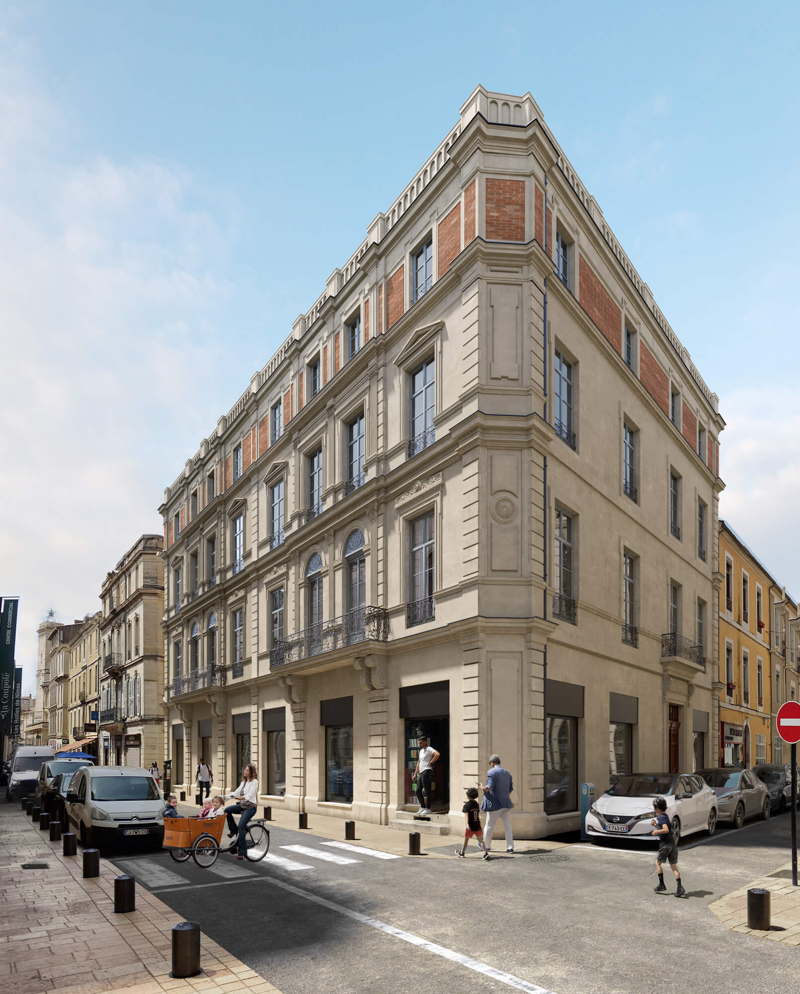 Odnowiona kamienica we Francji.