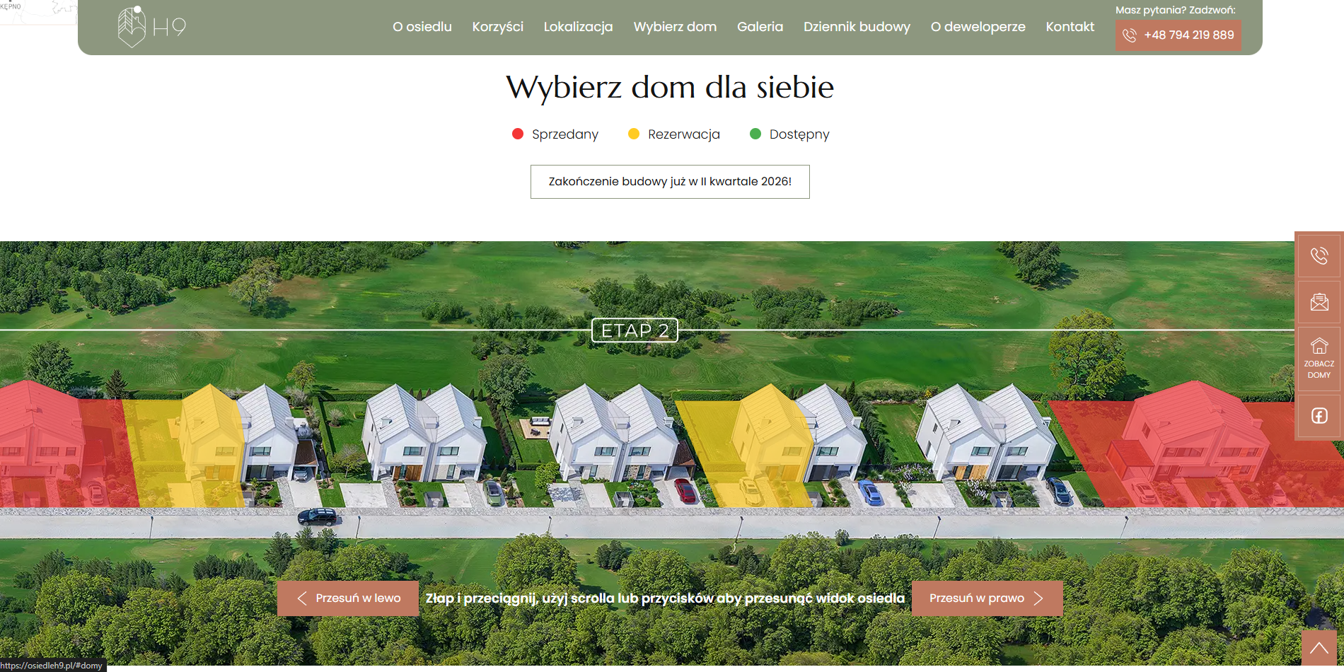 H9_nawigator zrzut ekranu ze strony internetowej inwestycji H9