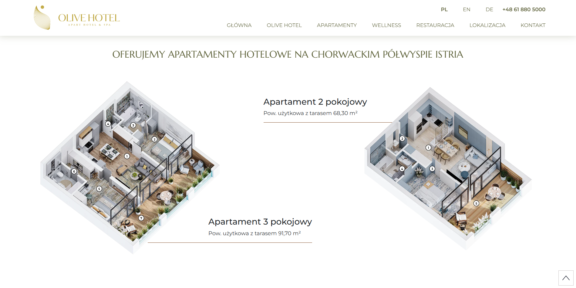 zrzut ekranu ze strony internetowej inwestycji Olive Hotel