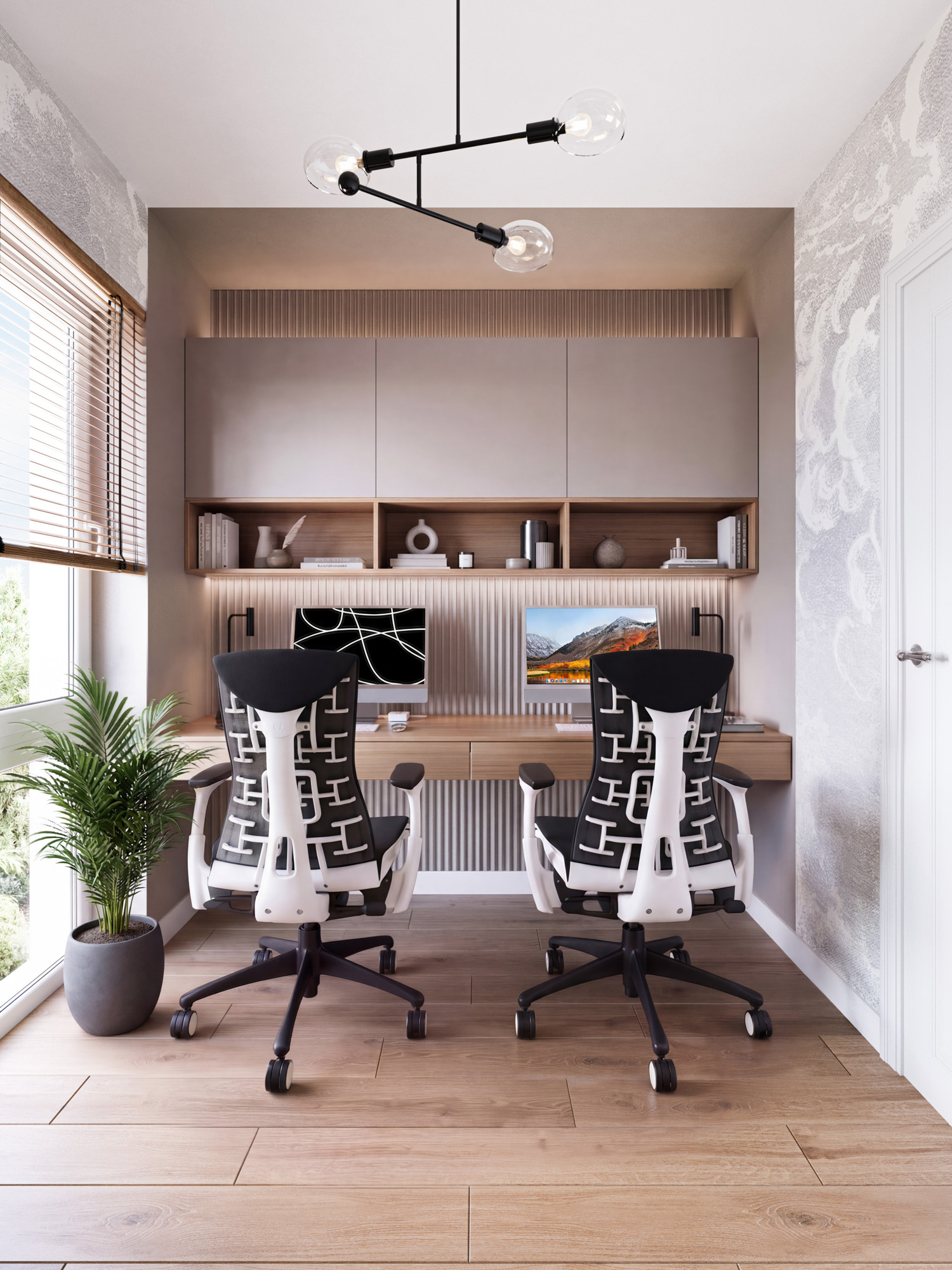 wizualizacje wnętrz 3D — biuro apartamentu deweloperskiego