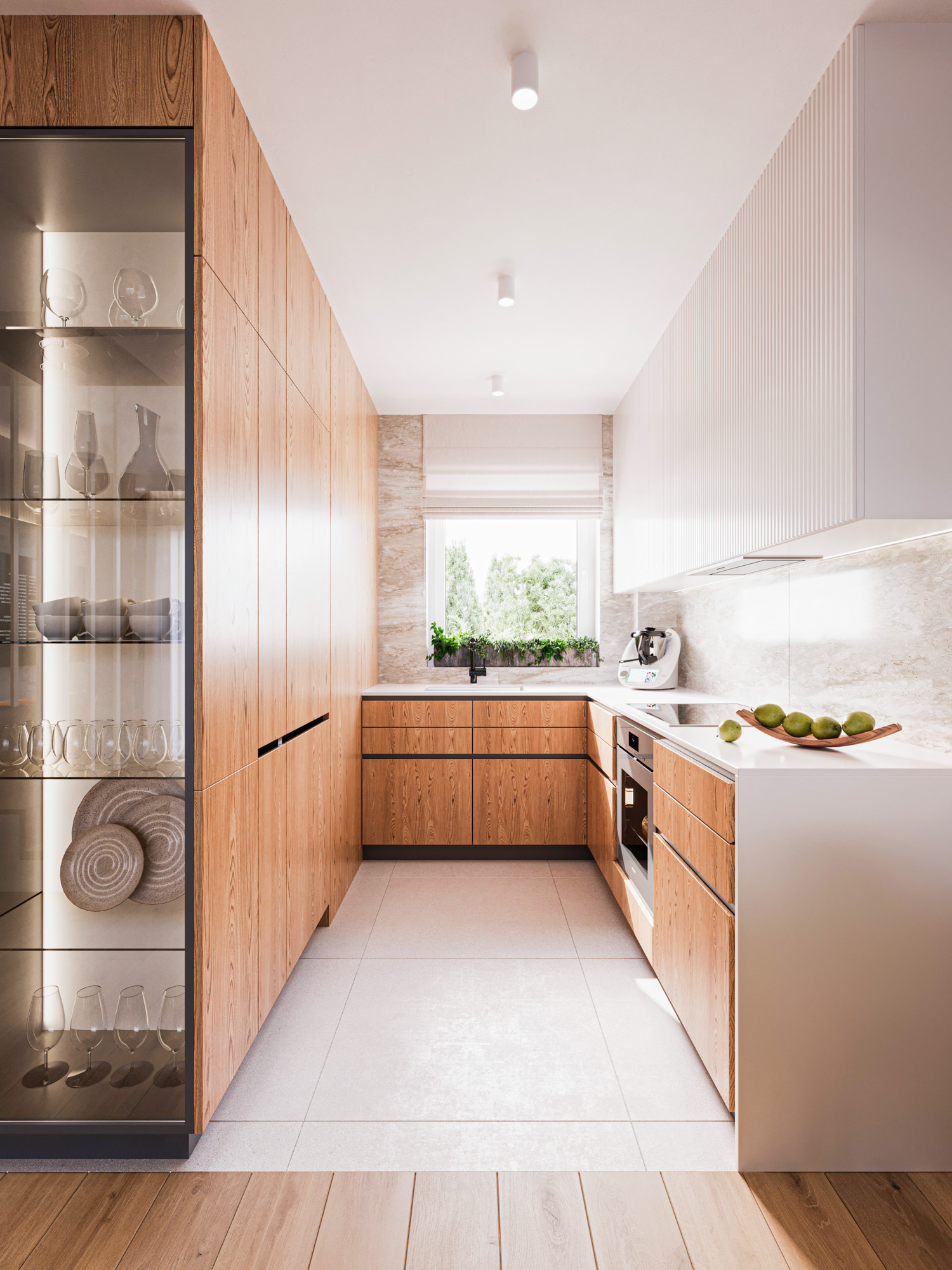 wizualizacje wnętrz 3D —kuchnia apartamentu deweloperskiego