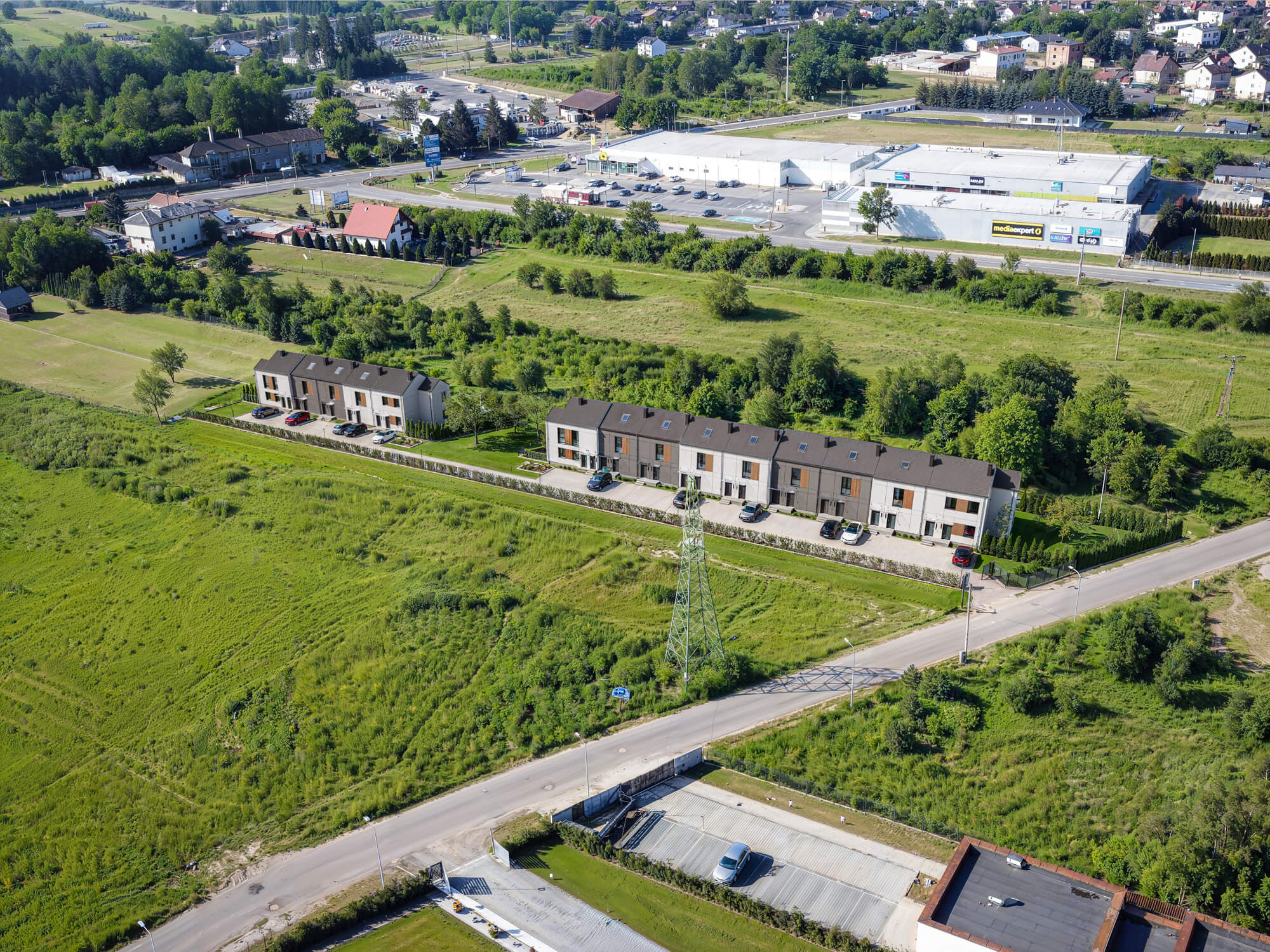 Wizualizacje 3D zewnętrzne inwestycji Lumina - widok z lotu ptaka