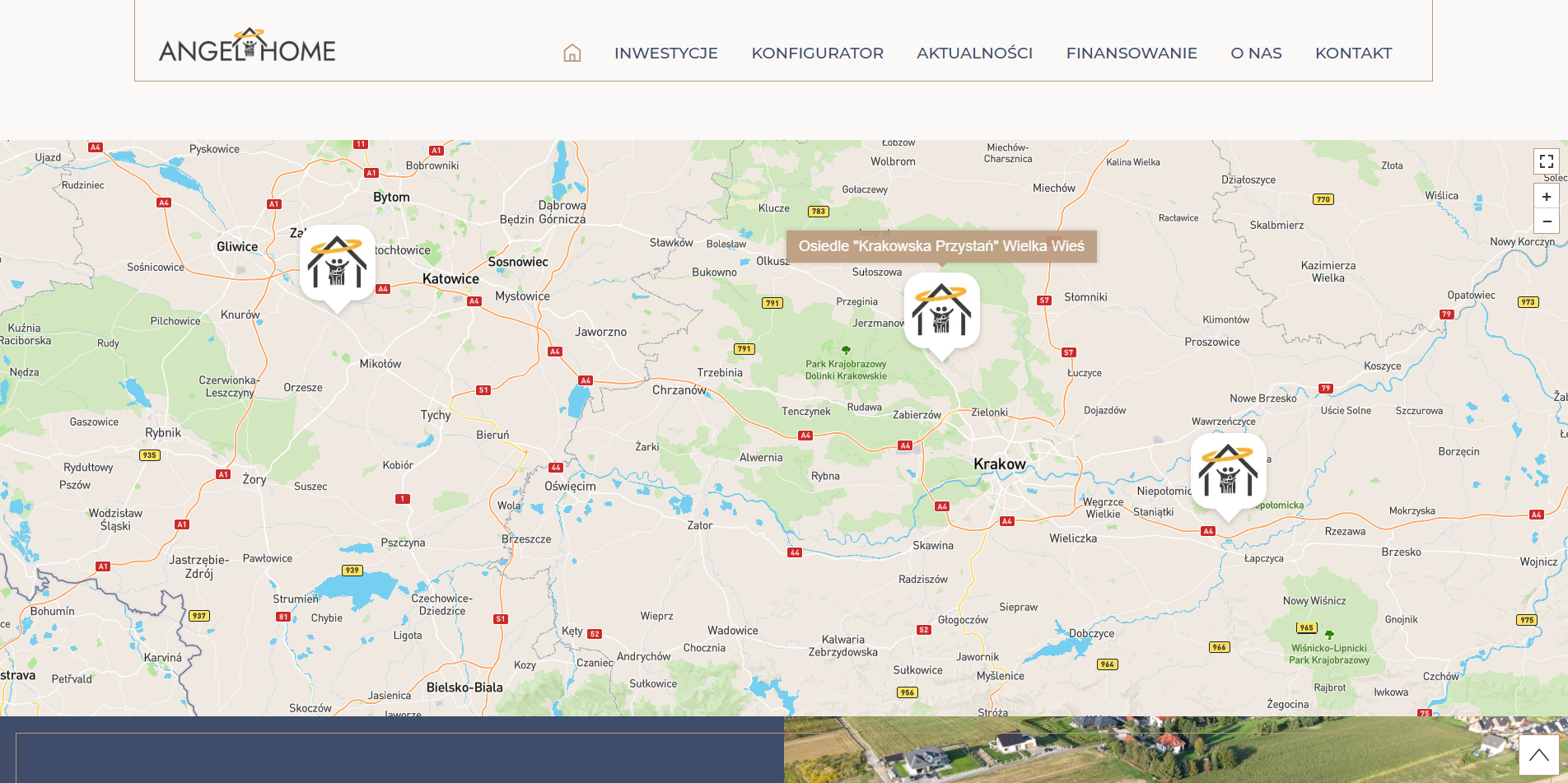 angelhomes_lokalizacja zrzut ekranu ze strony internetowej Angel Homes