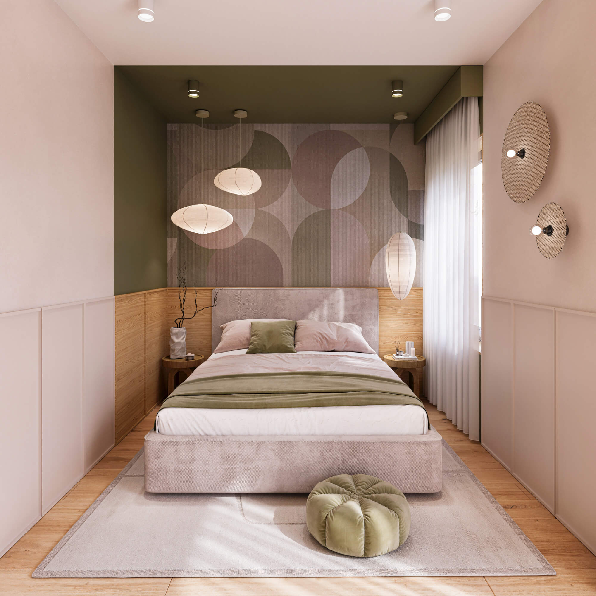 Wizualizacje 3D wnętrz inwestycji Apartamenty Akacjowa - sypialnia
