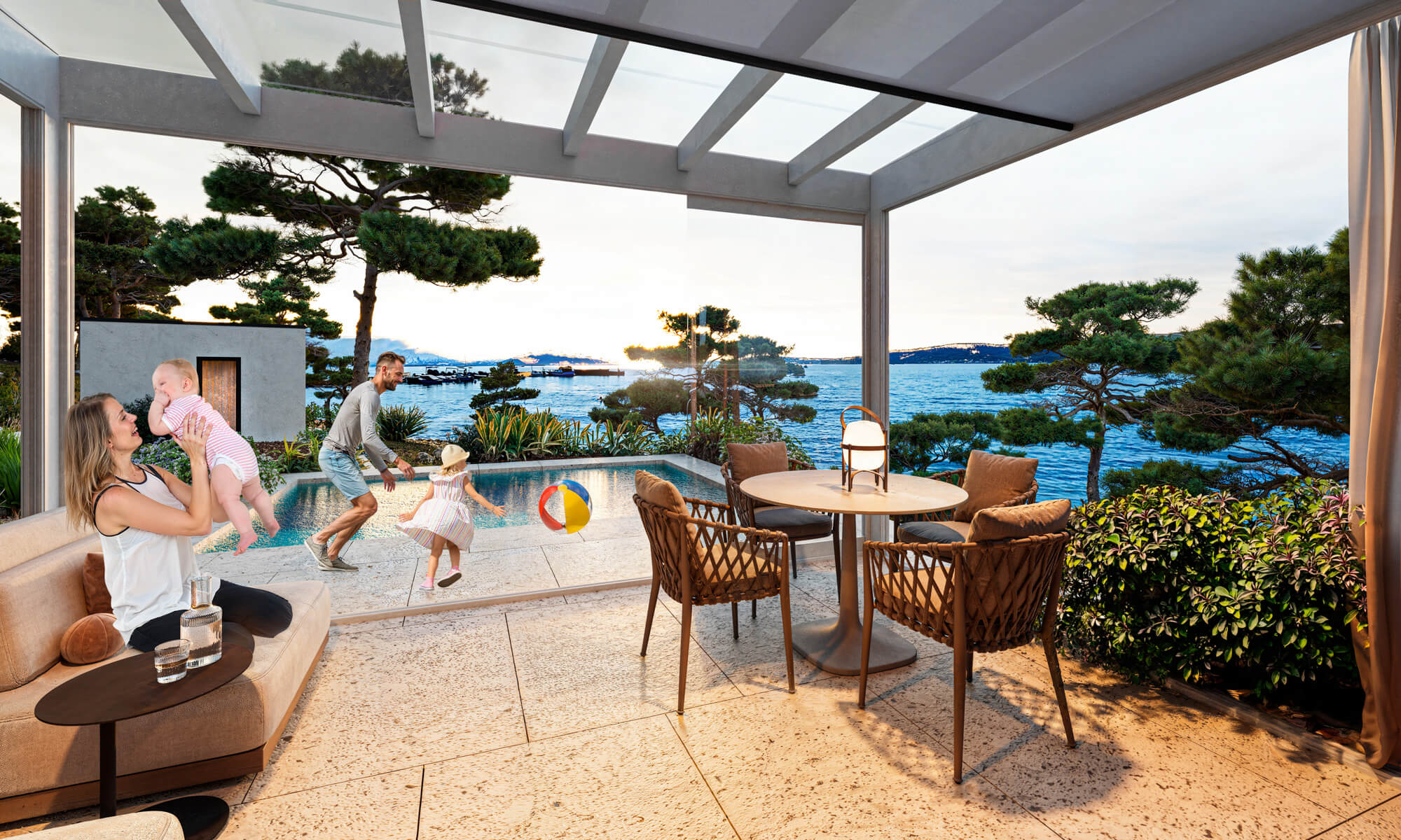 Wizualizacje 3D inwestycji Obonjan Resort - taras