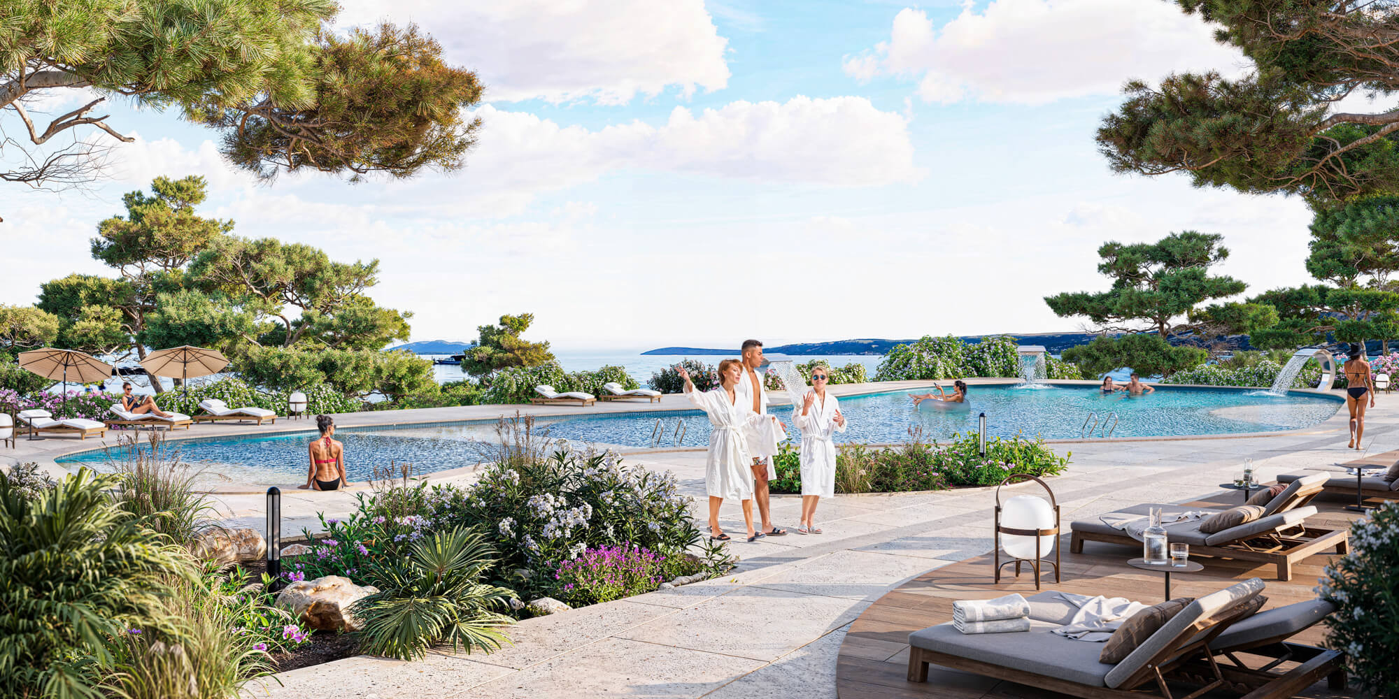 Wizualizacje 3D inwestycji Obonjan Resort - otwarty basen hotelowy