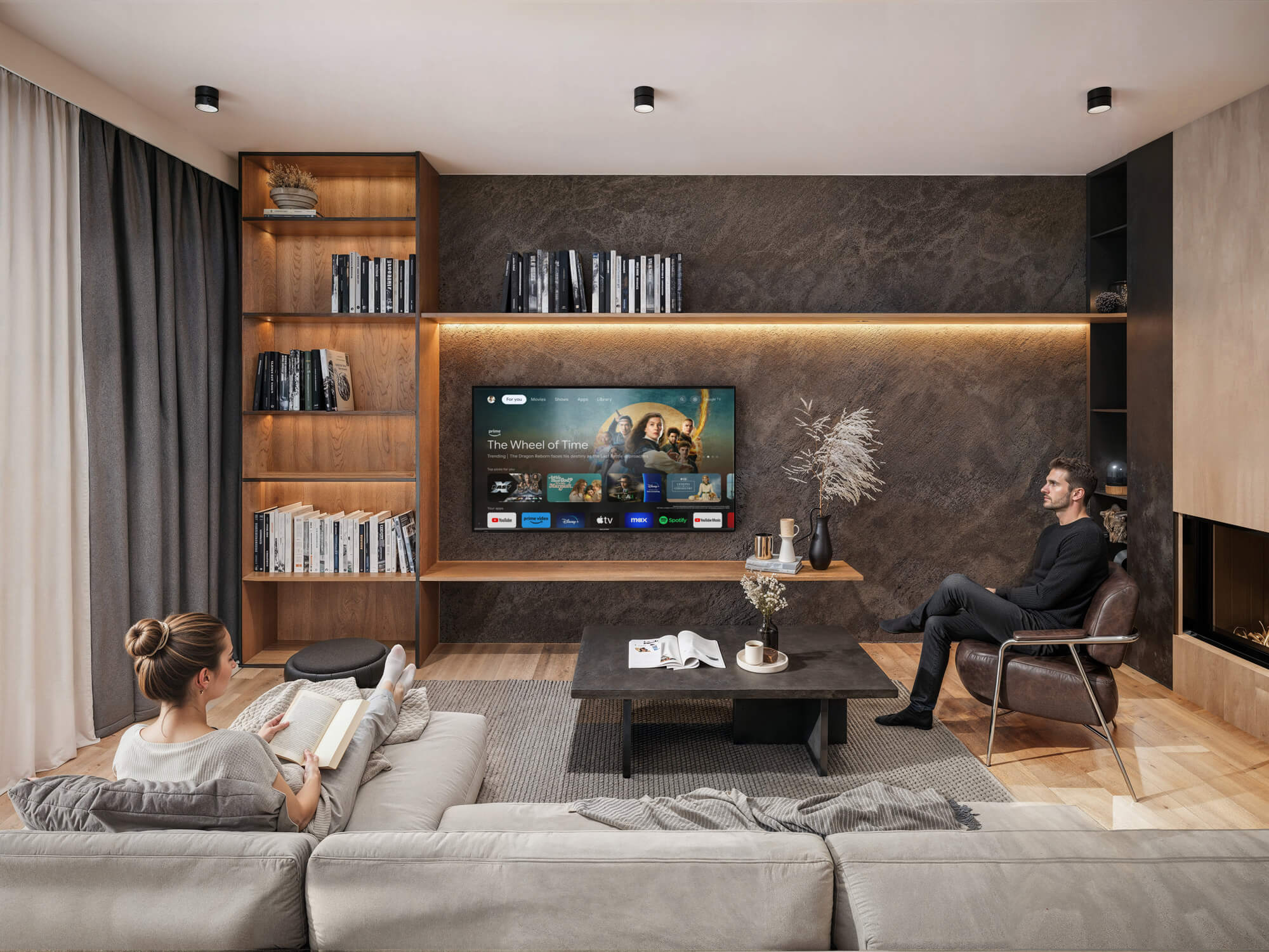 Wizualizacje 3D wnętrz lokali osiedla Nova Bursztynova 3 - salon