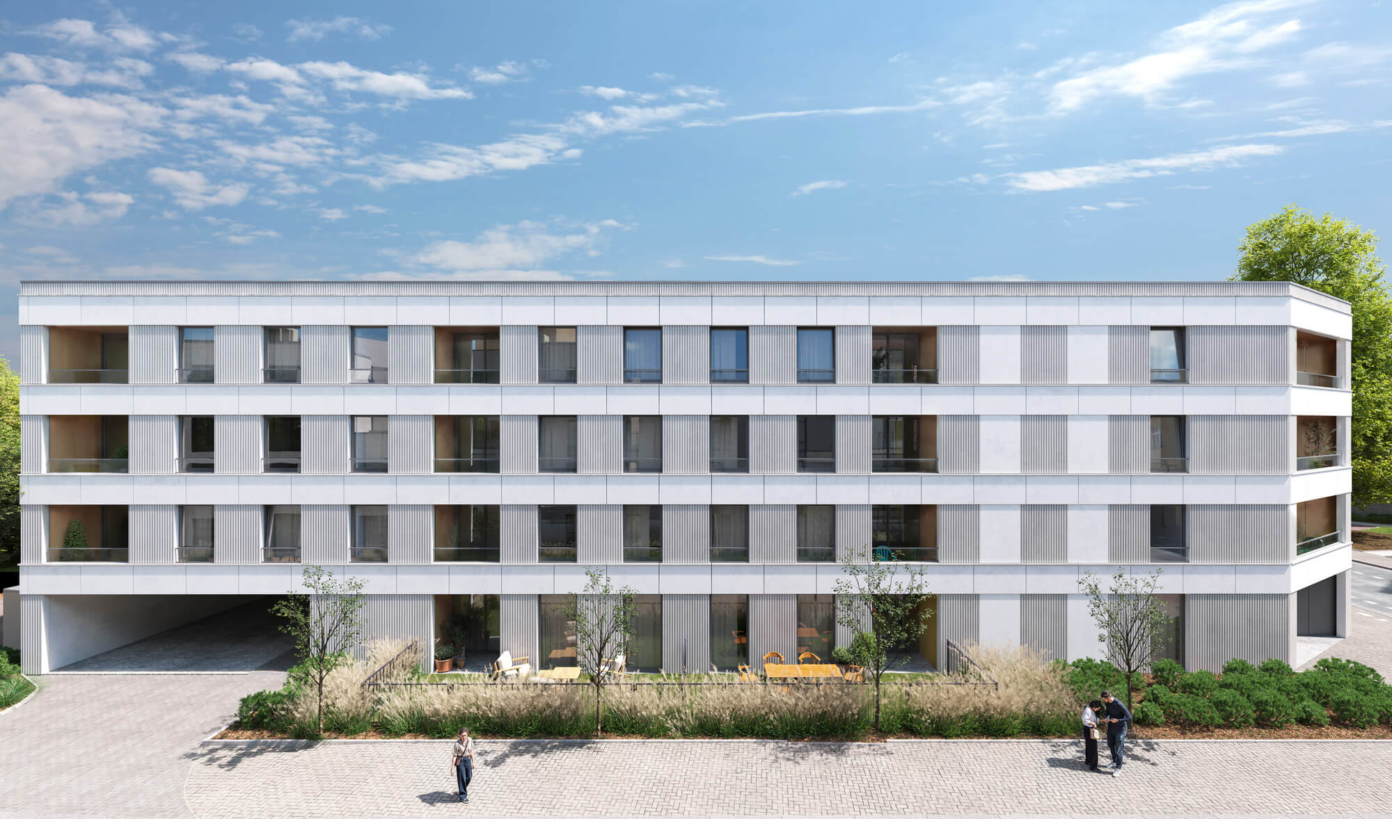 Wizualizacje 3D inwestycji Apartamenty Dąbrowskiego 12 - widok elewacji