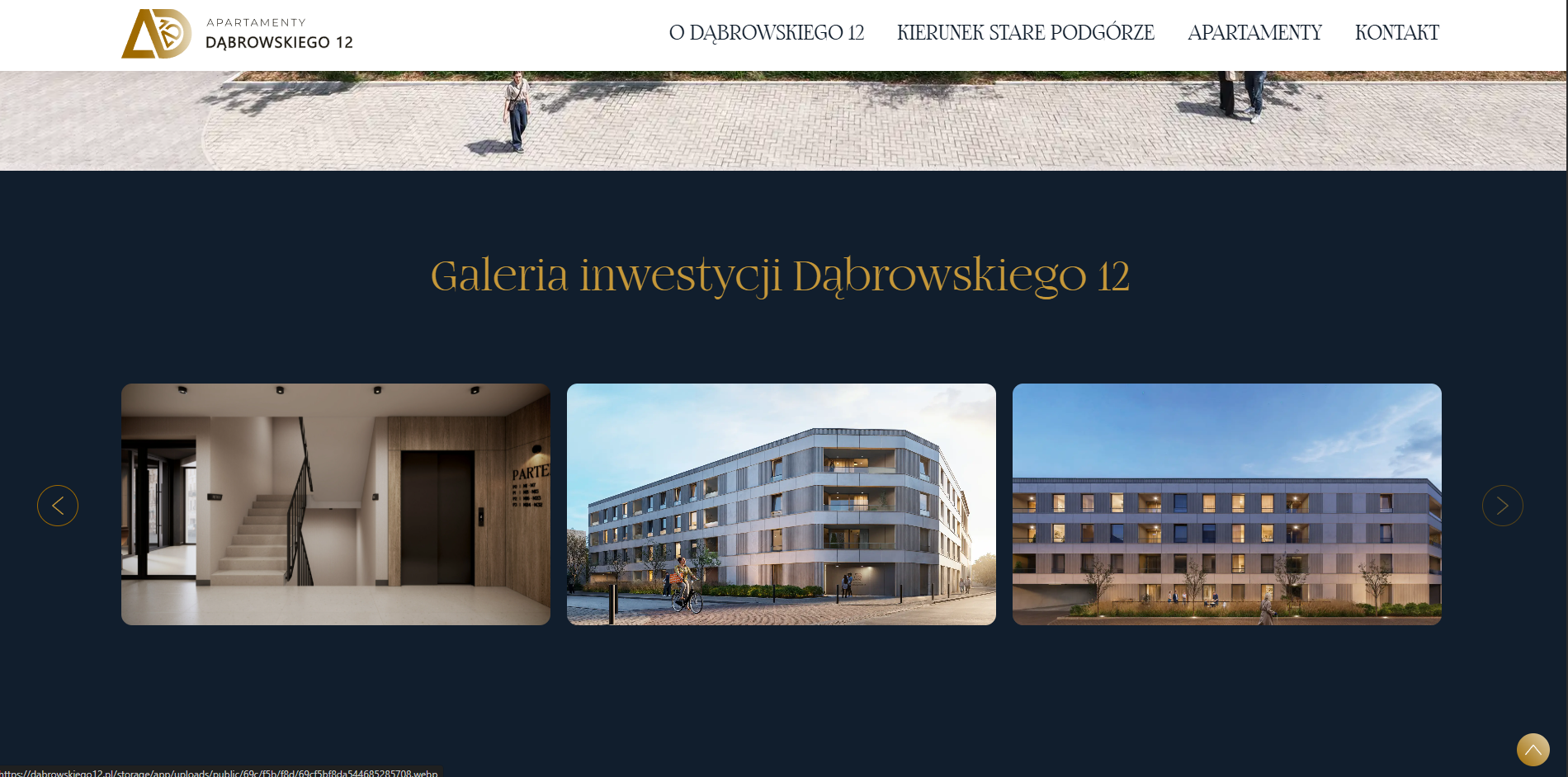 dabrowaskiego12_galeria zrzut ekranu ze strony internetowej inwestycji Apartamenty Dąbrowskiego 12