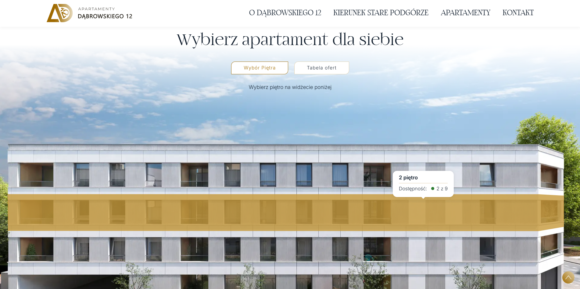 dabrowaskiego12_nawigator zrzut ekranu ze strony internetowej inwestycji Apartamenty Dąbrowskiego 12