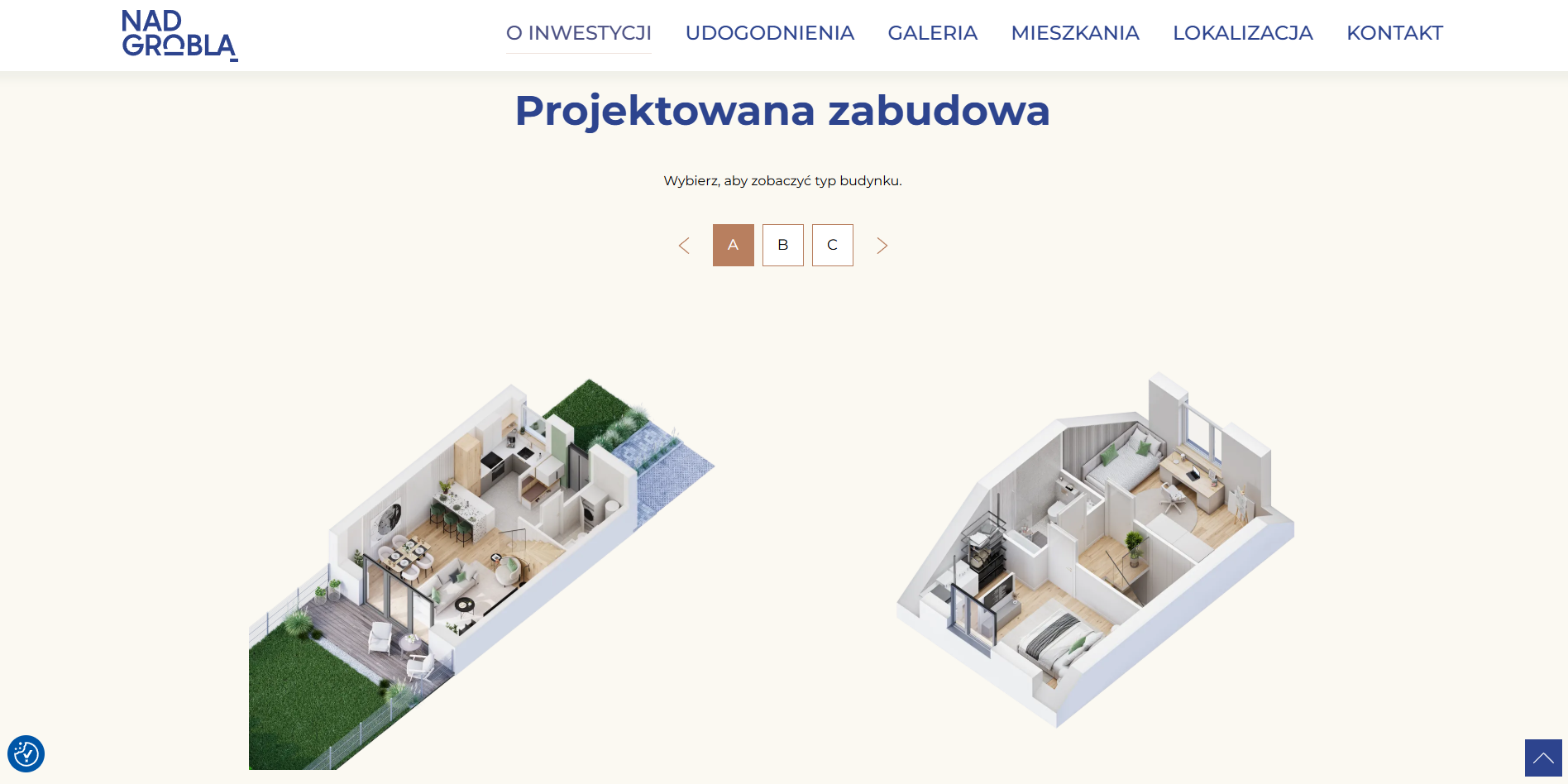 zrzut ekranu ze strony internetowej inwestycji Nad Groblą