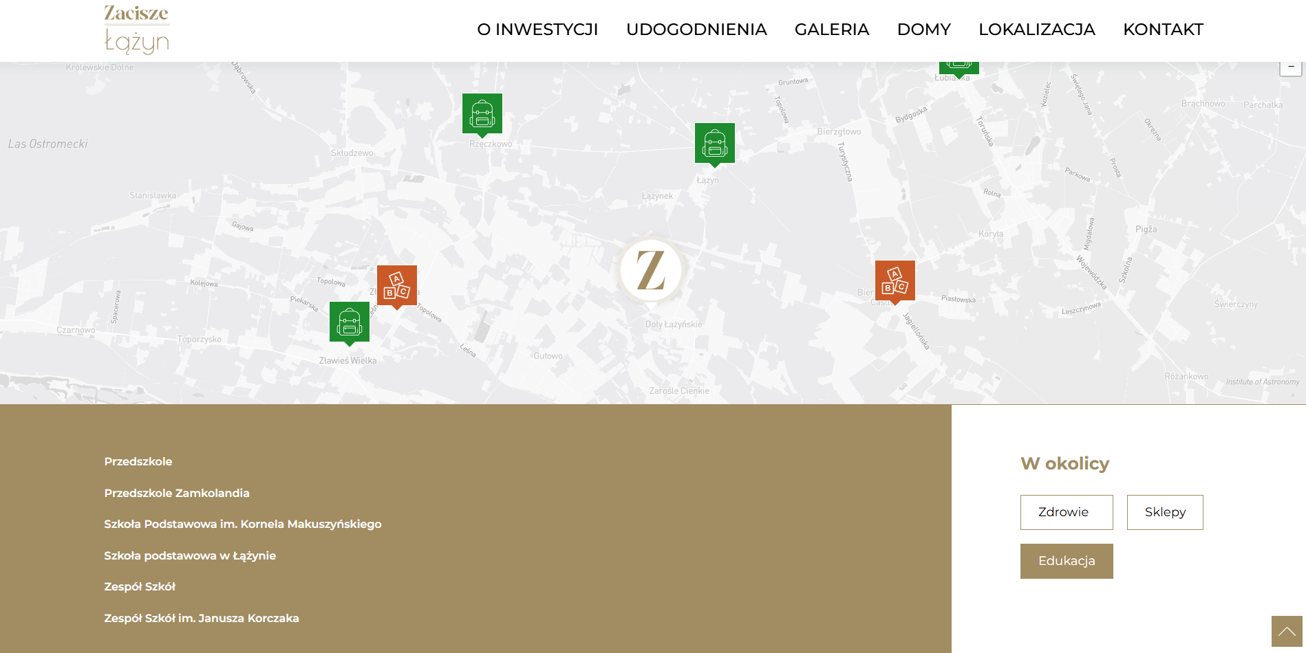 zaciszelazyn_lokalizacja zrzut ekranu ze strony internetowej osiedla Zacisze Łążyn